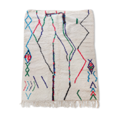 Moroccan Berber carpet azilal ecru with colorful patterns 232x162cm