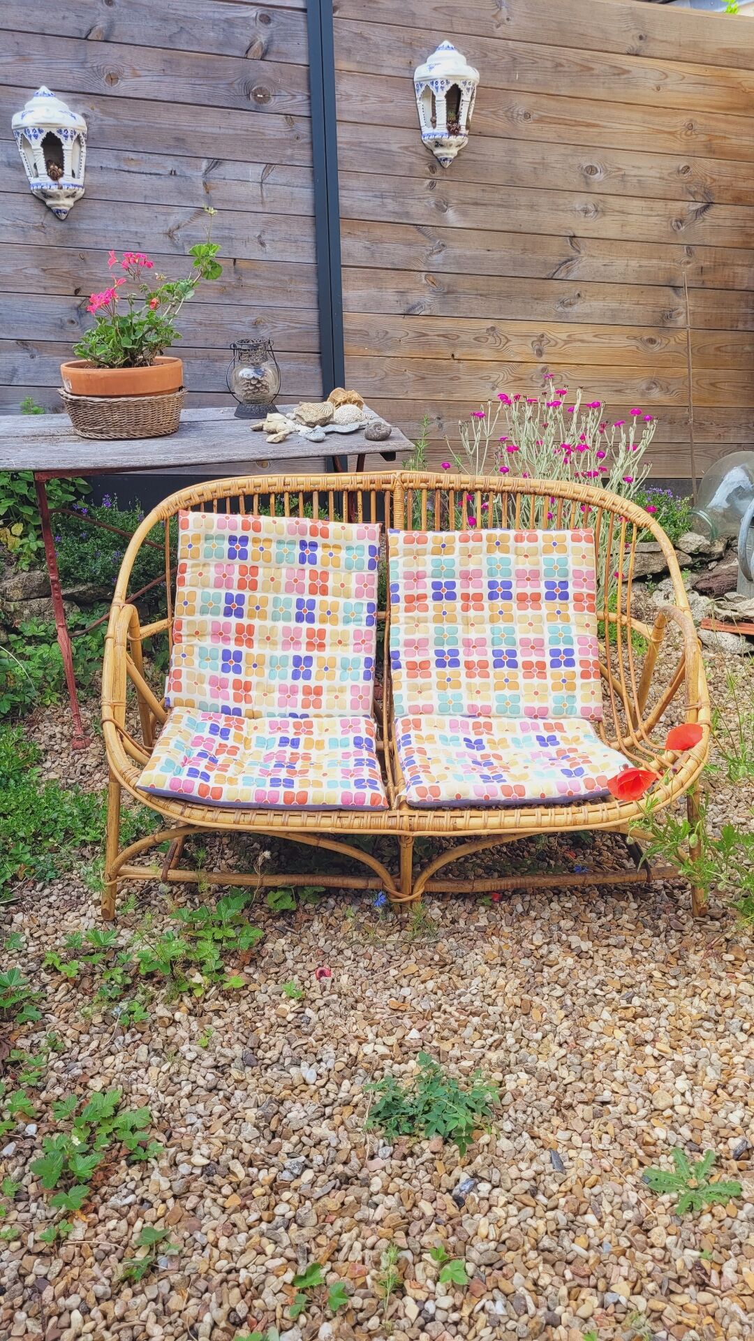 Rattan bench