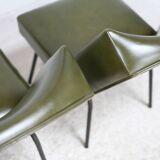 Pair of tubular armchairs, imitation leather. Circa 1950