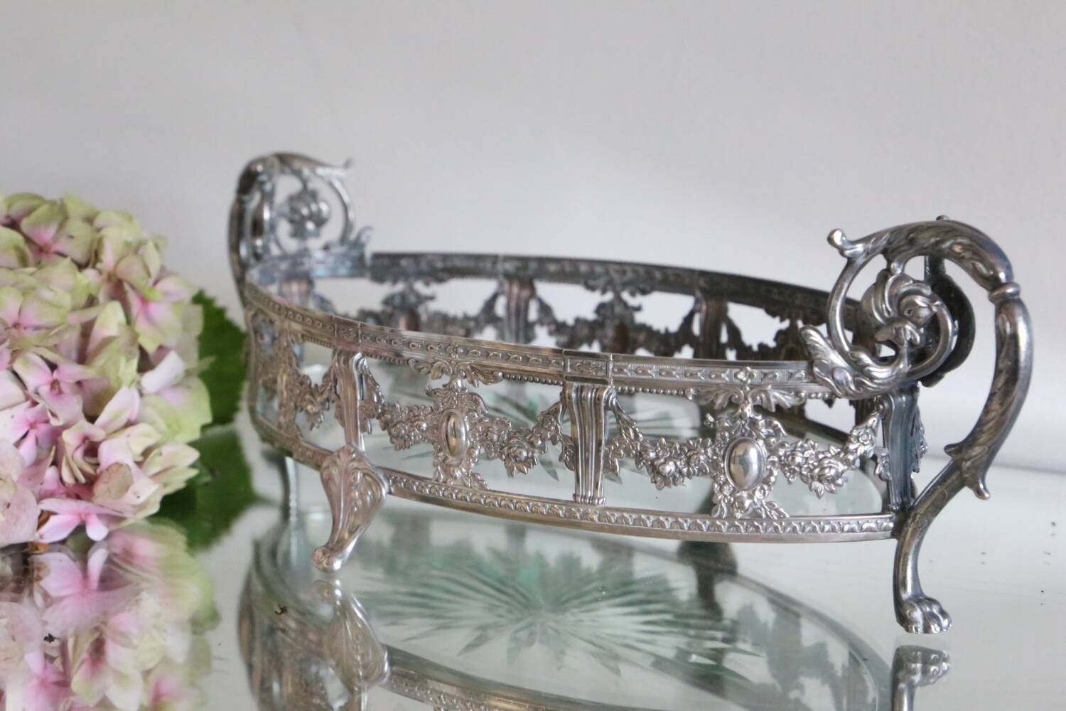 English silver table centerpiece