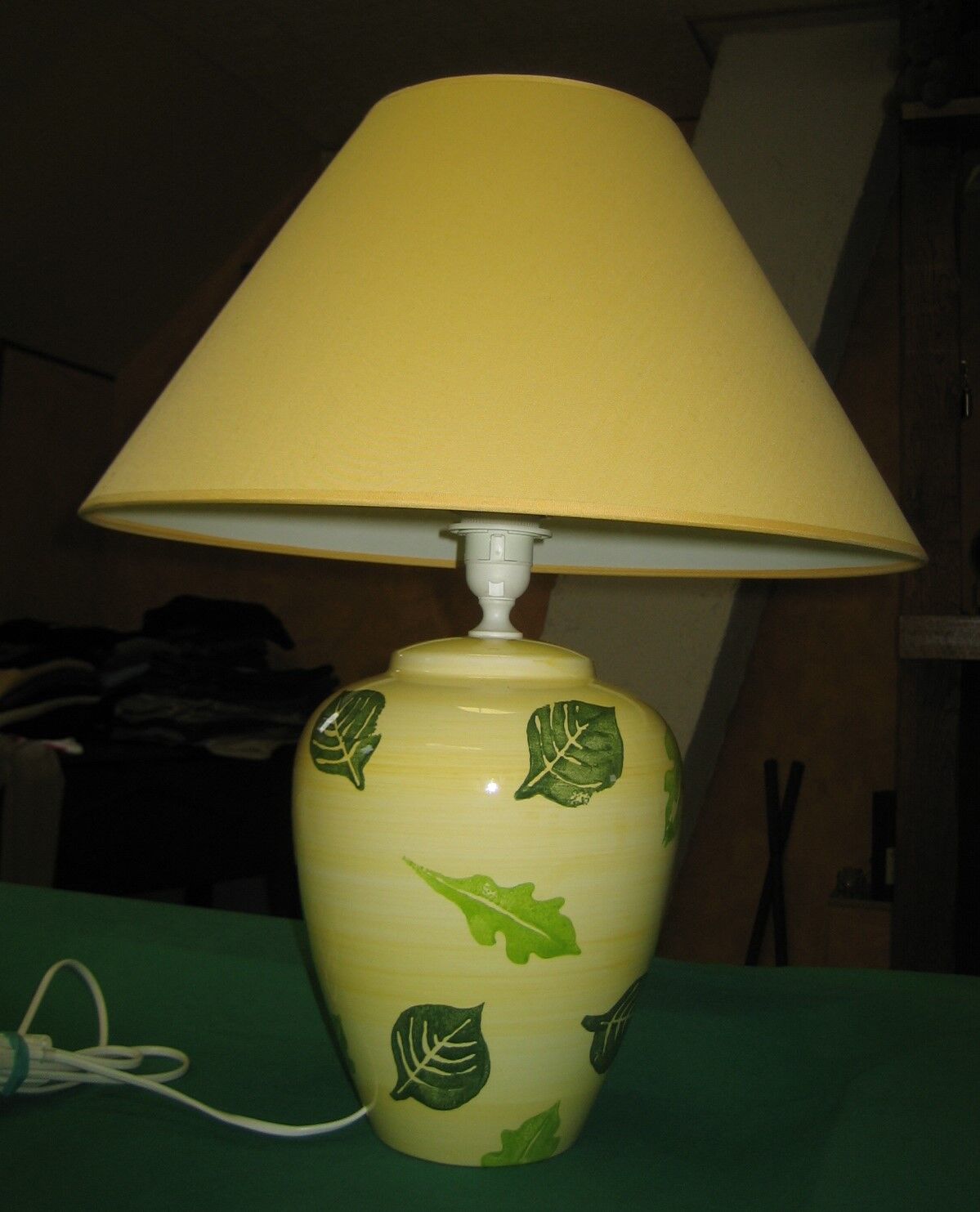 Ceramic lamp + yellow shade