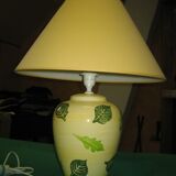 Lampe céramique + abat-jour jaune