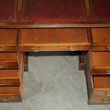 Partner desk Bevan Funnell in hardwood with leather top and gold leaf gilding.