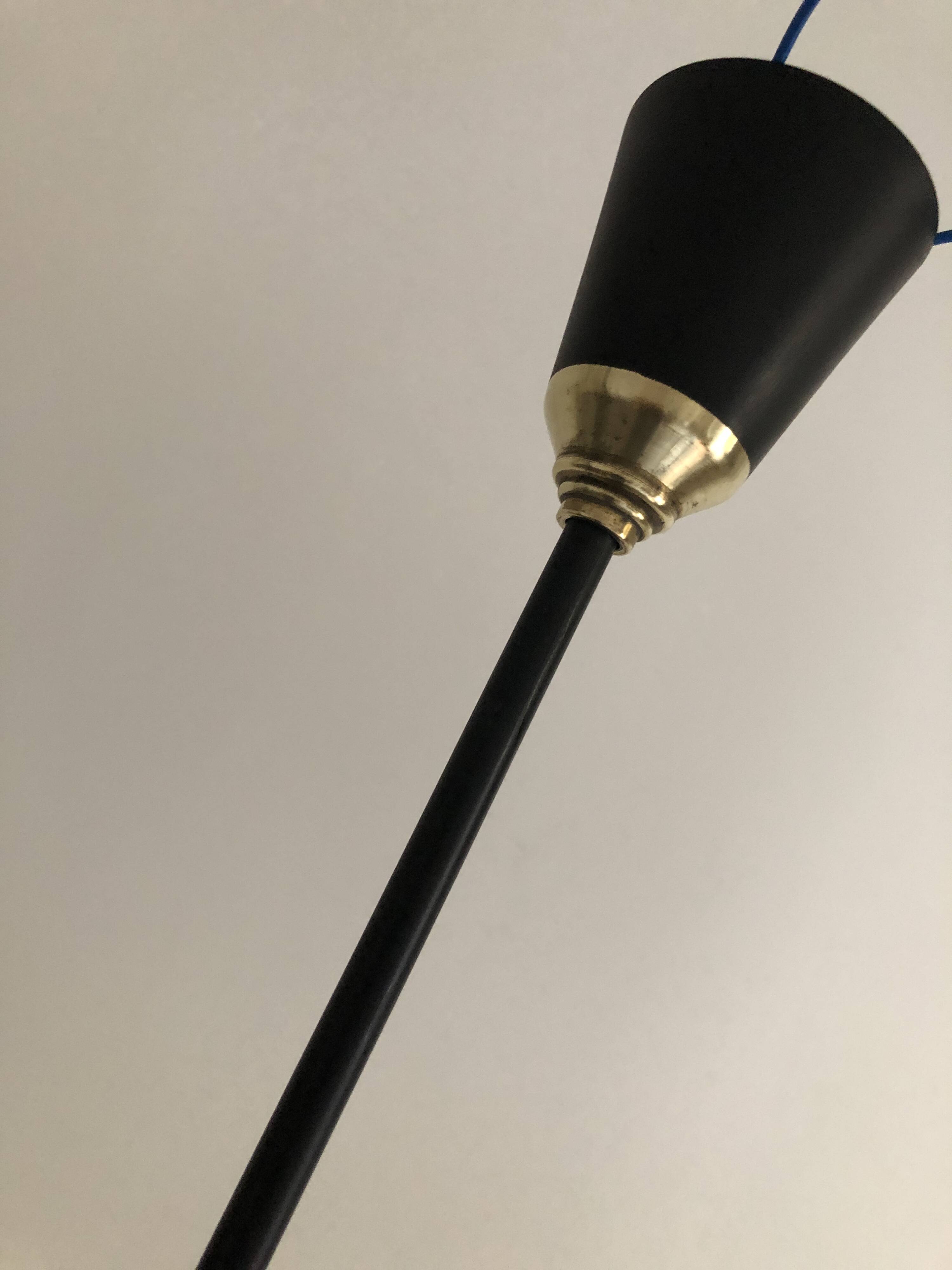 Lustre diabolical 8 lights Maison Lunel 1950