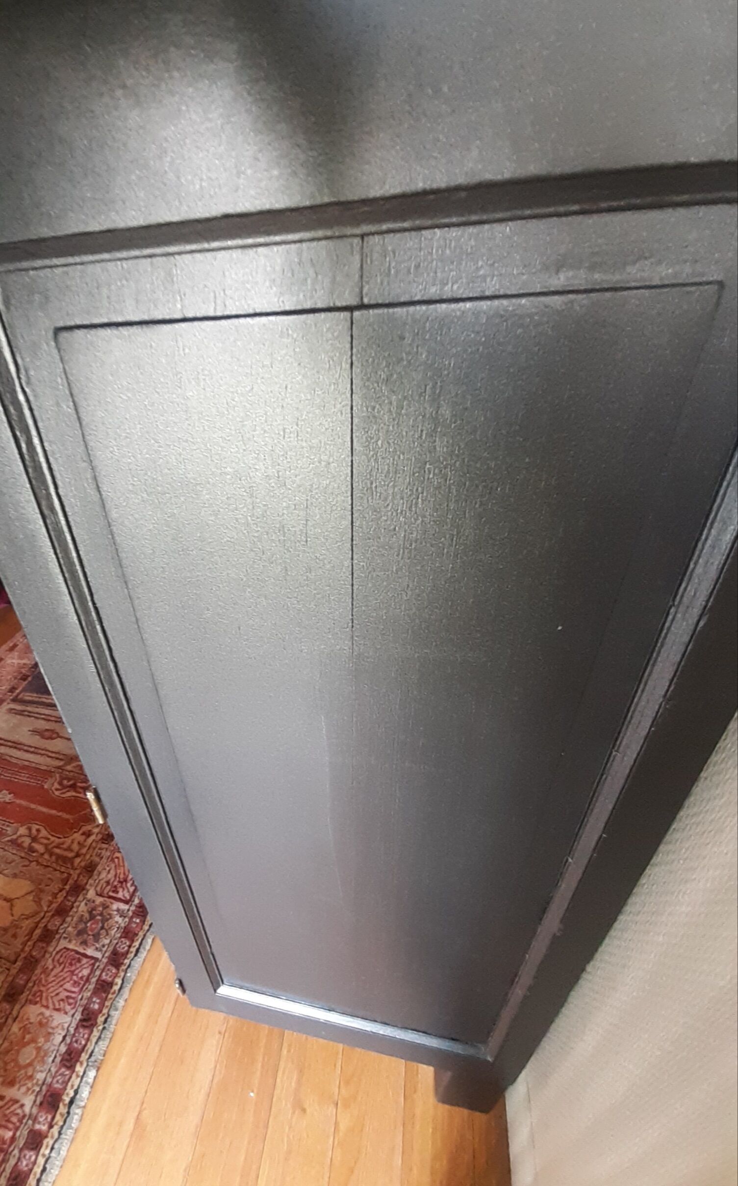 Buffet art deco black steel on marble or 2-door dresser