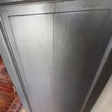 Buffet art deco noir acier dessus marbre ou commode 2 portes