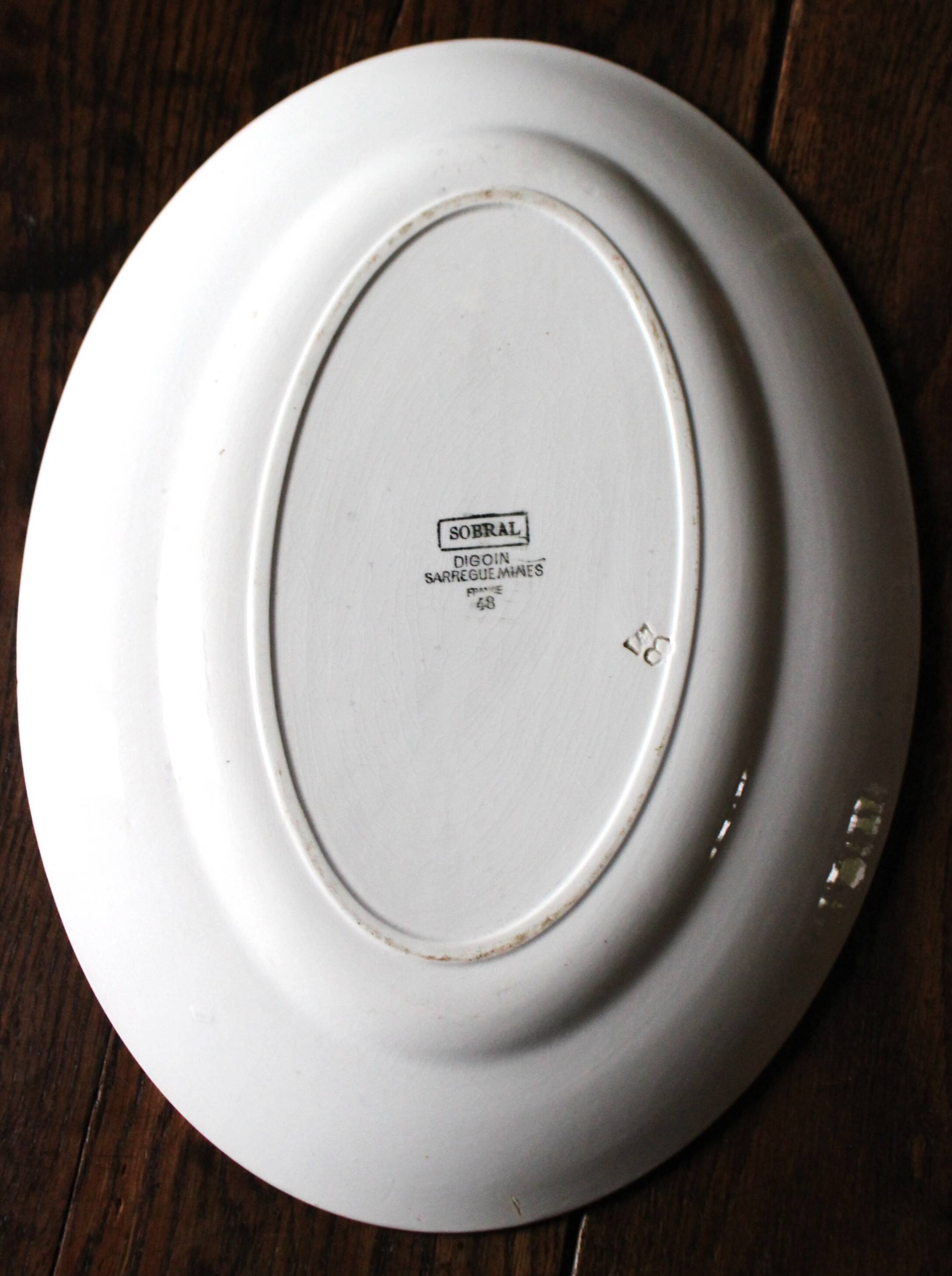 Oval Plate Boulogne Digoin Sarreguemines