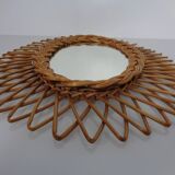 Italian rattan mirror, 1960s