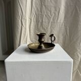 Antique blackened gold hand candlestick H8 D13.5