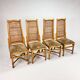 Vintage rattan and cane dining chairs, 1970s