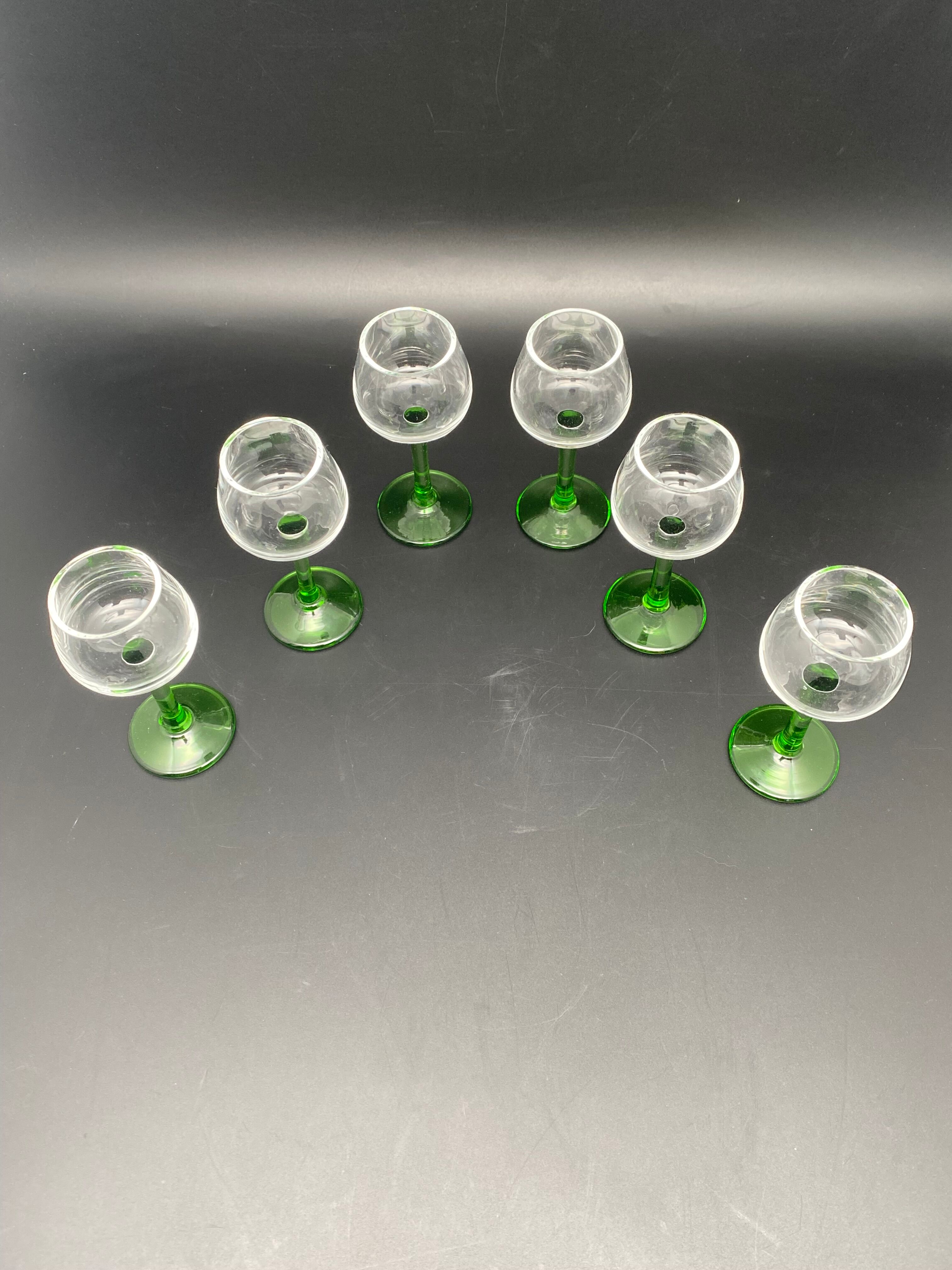 Digestive glasses on foot, mini Gewurztraminer glasses