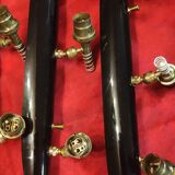 Set of 4 vintage black white plexiglass cornets wall lights 1950/60