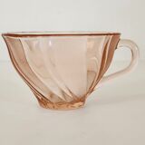 Set of 6 Vereco pink glass cups