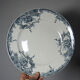 6 antique Boch Frères Keramis plates, Dauphin model, blue decoration, 19th-20th century.