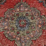 Classic Pattern Red & Green Vintage Runner Rug, 104x344Cm