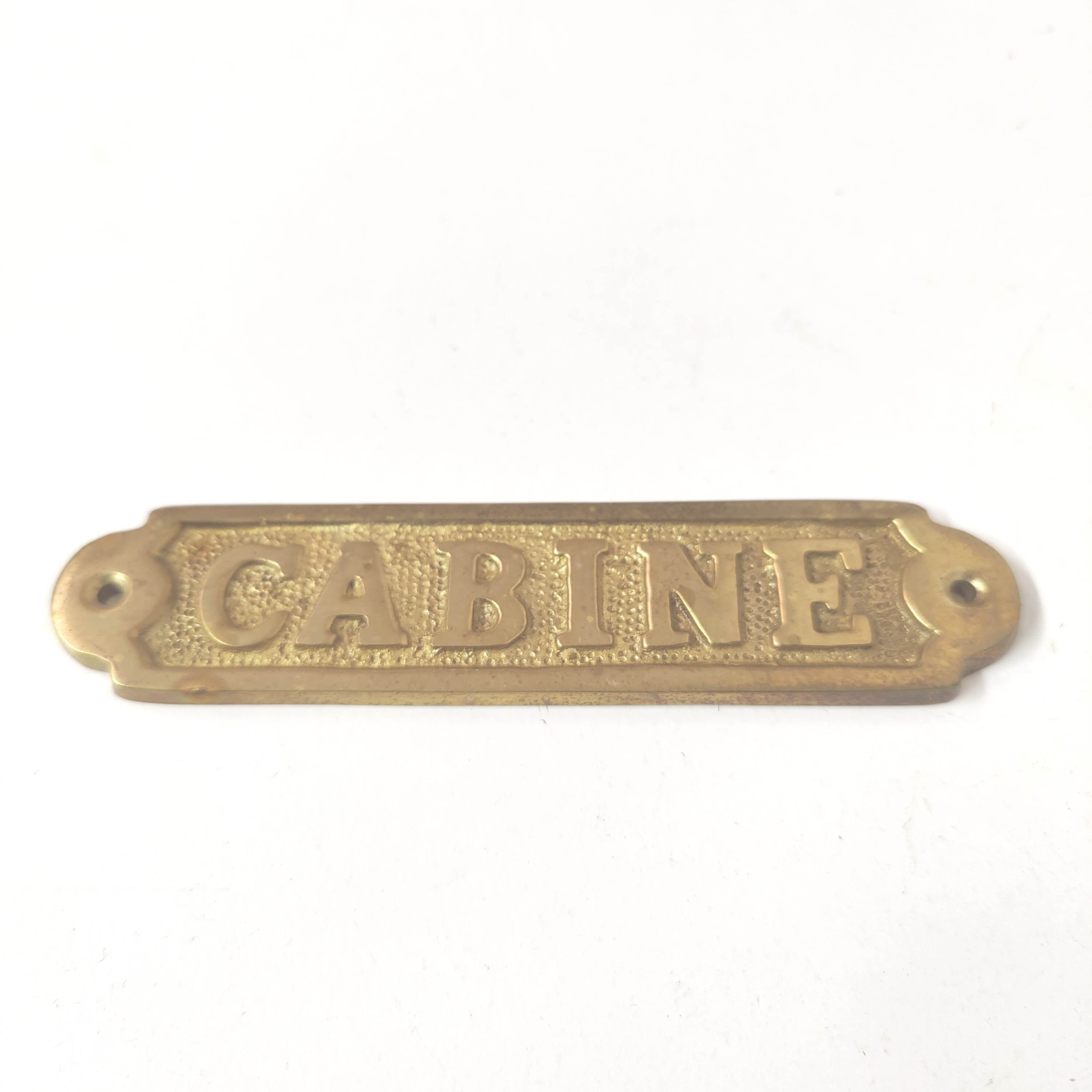 Brass cabin door plate