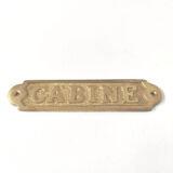 Brass cabin door plate