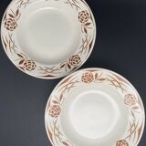 Assiettes creuses Digoin Sarreguemines Fleurs marron – 0924X7