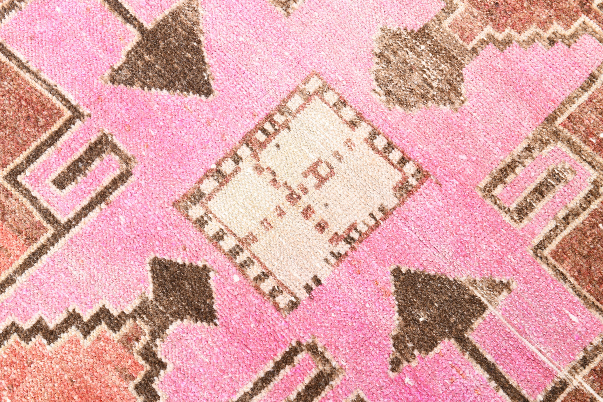 3x10 neutral geometric vintage runner rug, 296x73cm