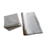 Nappe brodée + serviettes