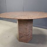 Vintage round granite dining table, 1970s