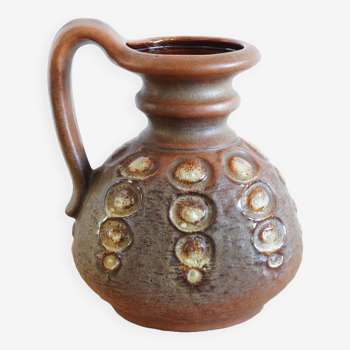 Brown ceramic vase with handle, 1970s, Austria