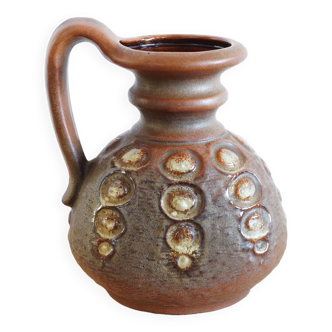 Brown ceramic vase with handle, 1970s, Austria