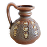 Vase à anse brun en céramique années 1970, Autriche