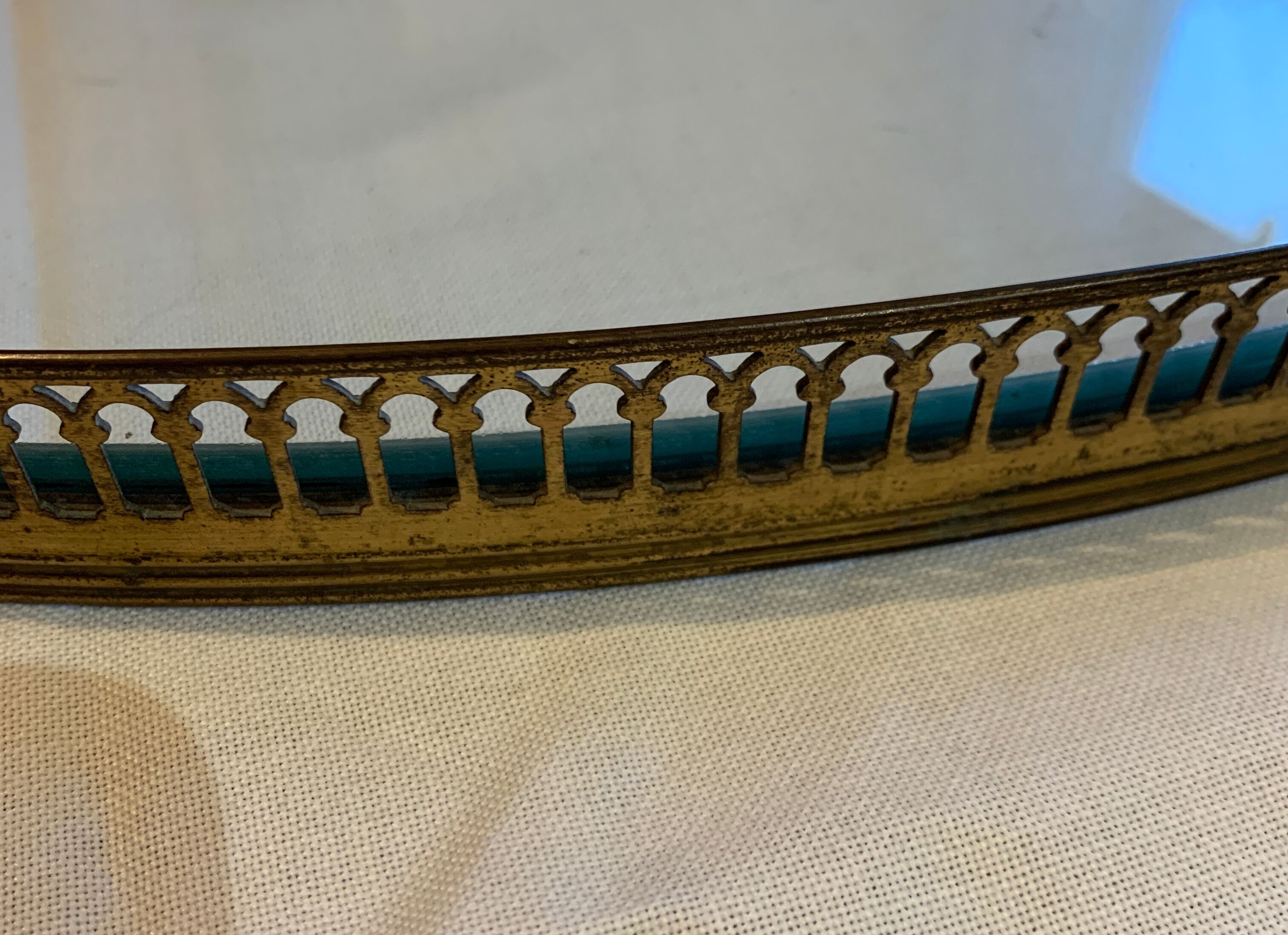Old brass and glass top