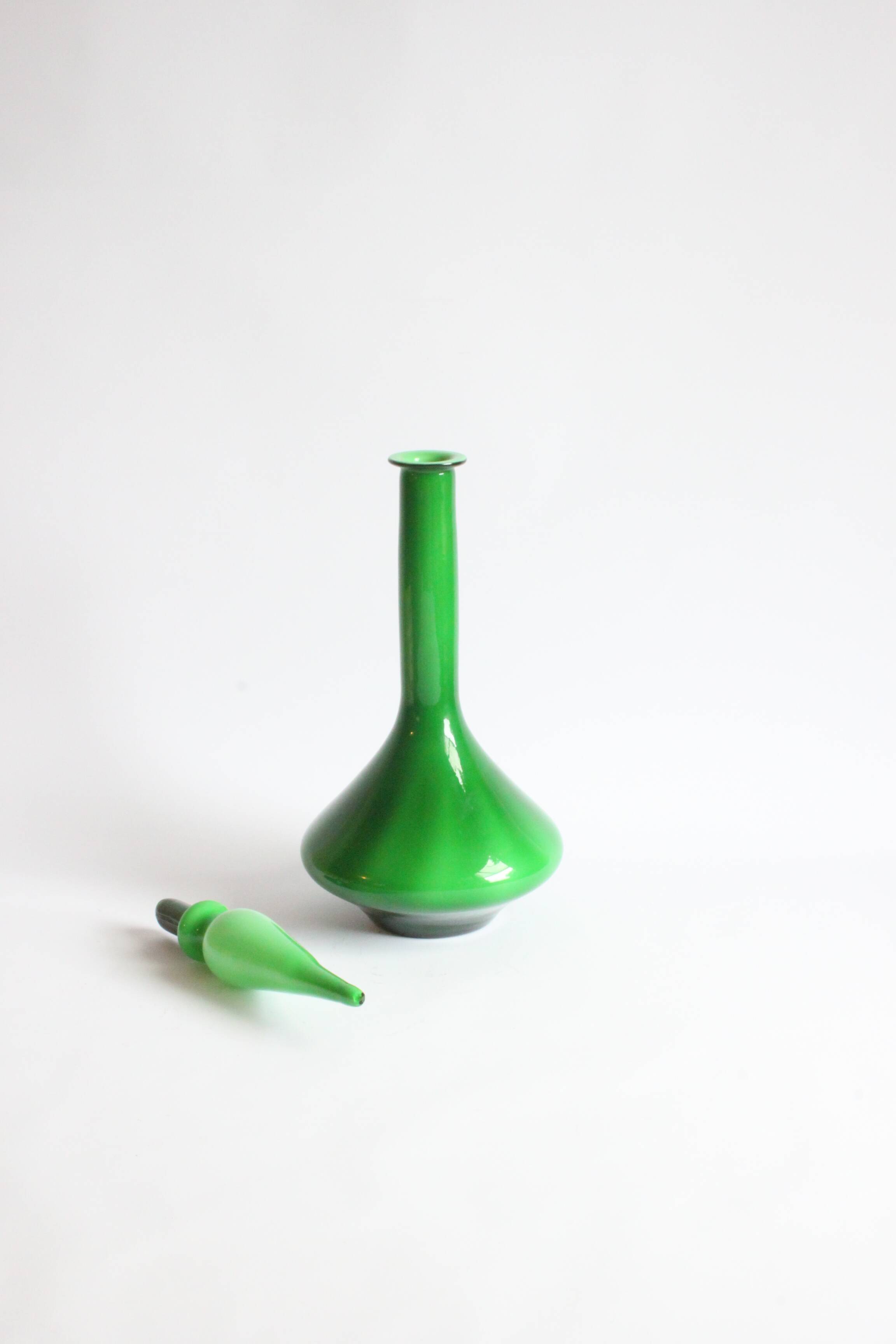 Cased Glass Genie Bottle, Empoly 1970s