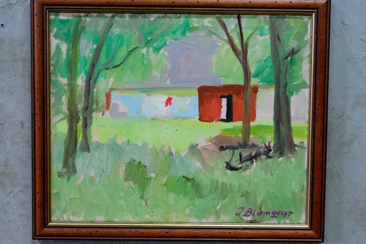 Swedish expressionist landscape, oil on canvas, 1970s, framed Inge Blomqvist (1923-2010)