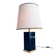 Hollywood Regency Style Black & Gold Square Table Lamp, 1970s