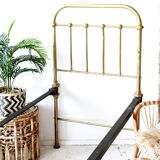 Vintage yellow gold brass divan, single bed from the 1960s, France / Czech Republic.
