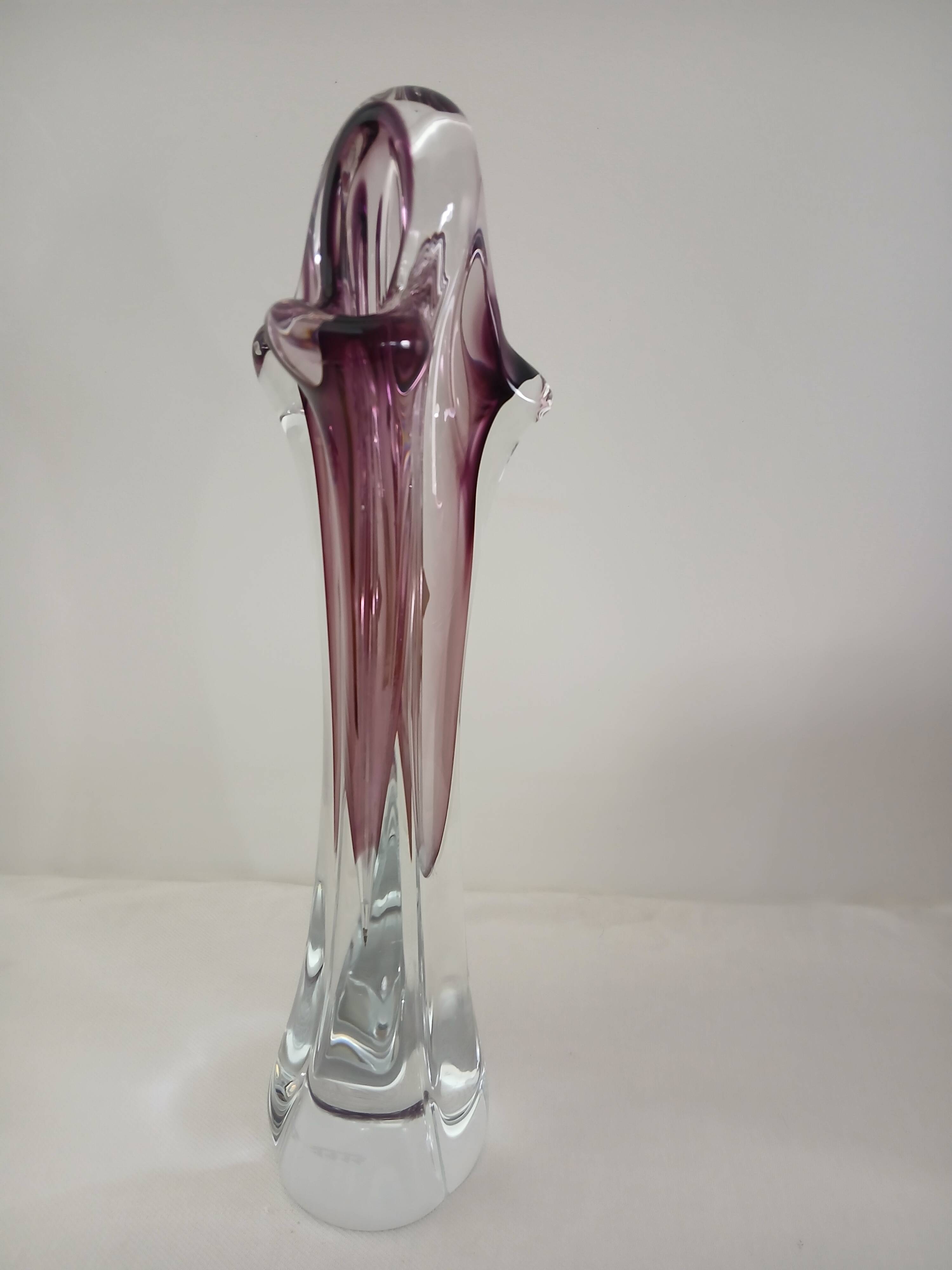 Art vase by designer Joseph Hospodka in authentic Bohemian crystal.