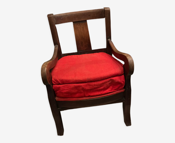 Fauteuil rustique noyer à crosses