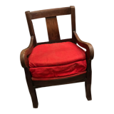 Rustic walnut armchair with sticks