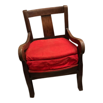 Rustic walnut armchair with butts