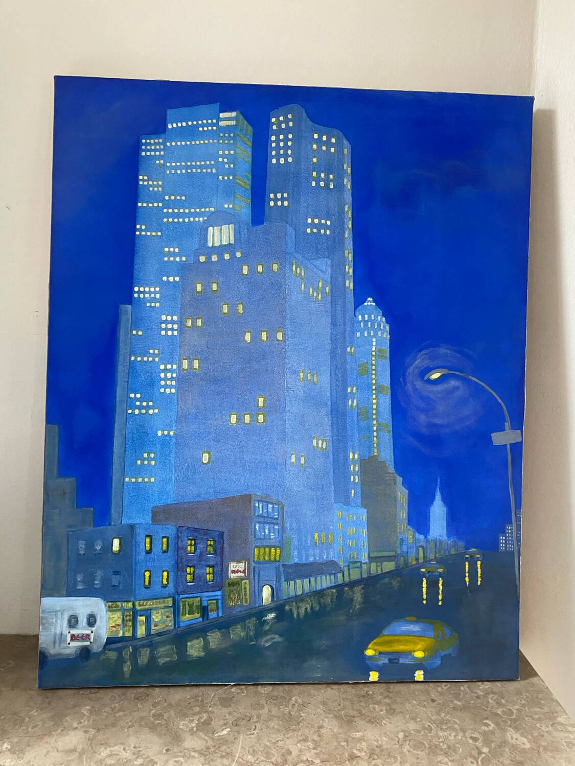 Night street contemporary school