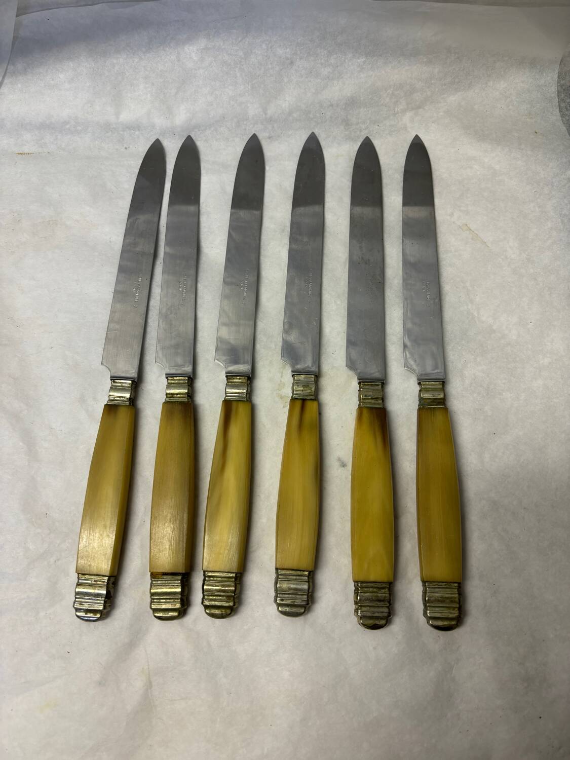 Set of 6 old stainless steel knives Gagne la couture