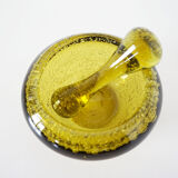 Green bubble glass ashtray 1960
