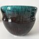 Accolay cache-pot in blue petrol and deep black glazed stoneware.