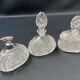 Bohemian crystal perfume bottle toiletry set with diamond-cut tips