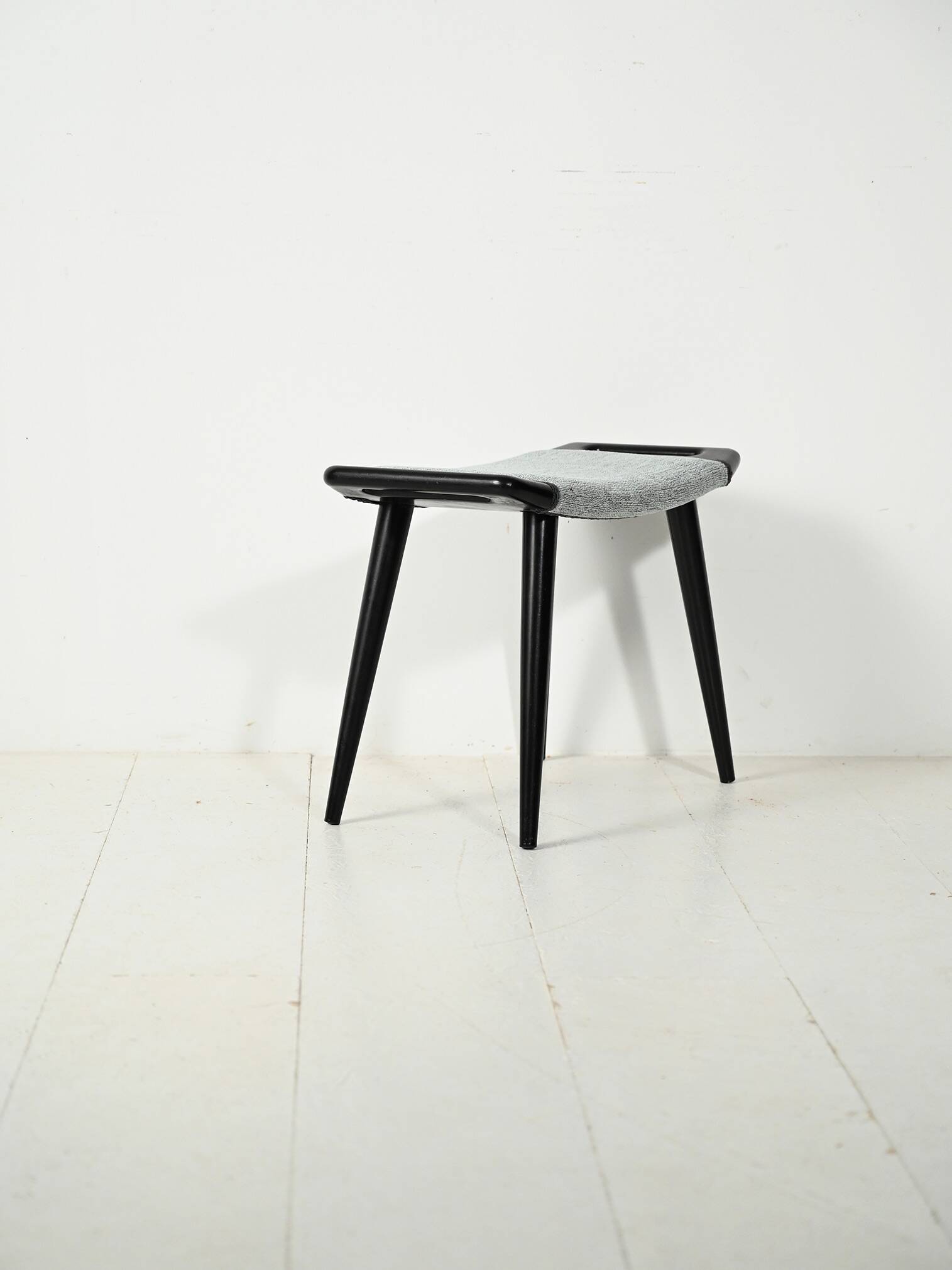 1960s Scandinavian Black Lacquered Stool