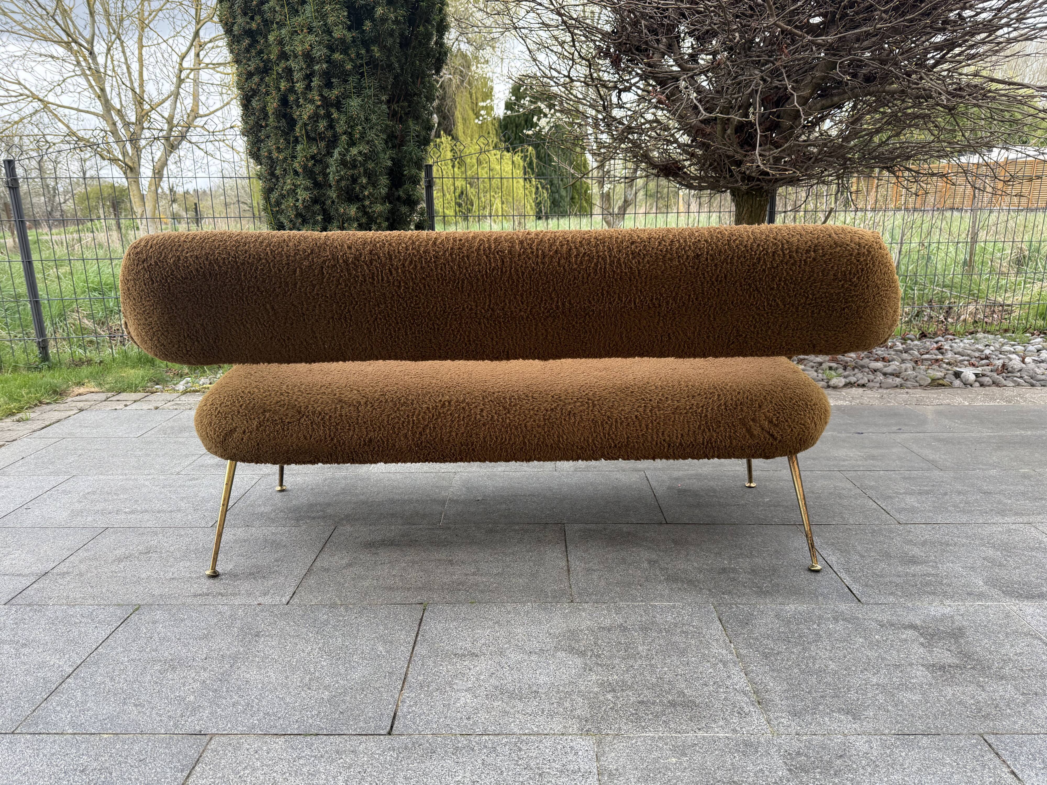Three-seater sofa attributed to gastone rinaldi for rima italy 1950s