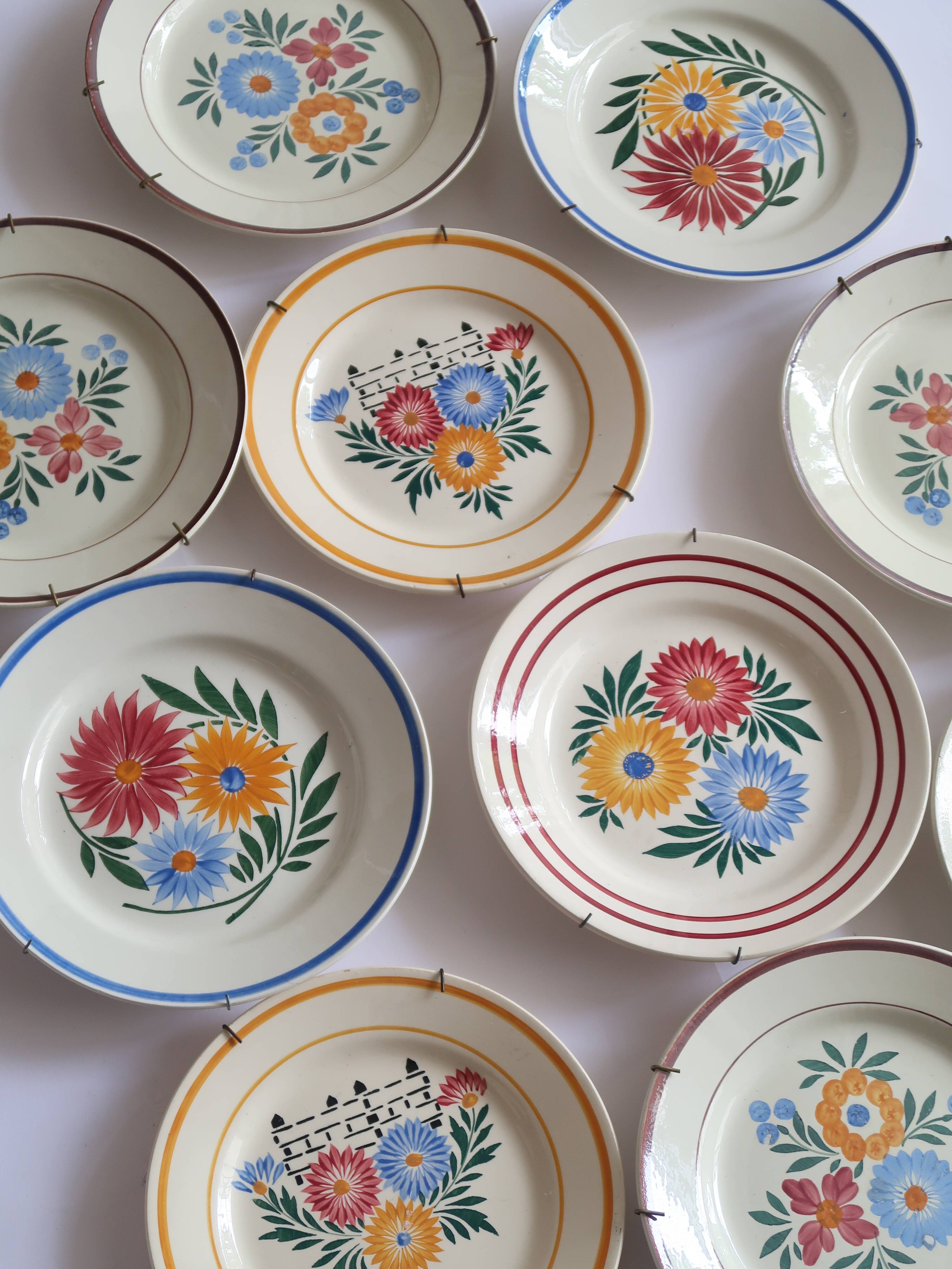 Set of 10 flower wall plates