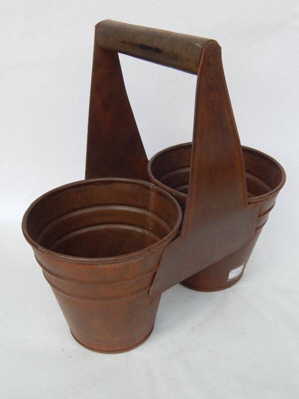 Antique Double Iron Metal Pot
