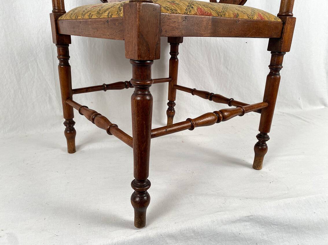 Fauteuil de coin à dossier lyre, vers 1900