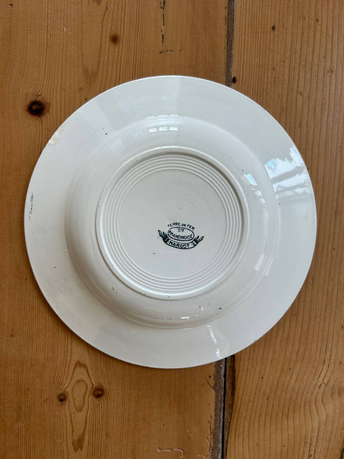 Series of 4 mismatched soup plates “Terre de Fer”