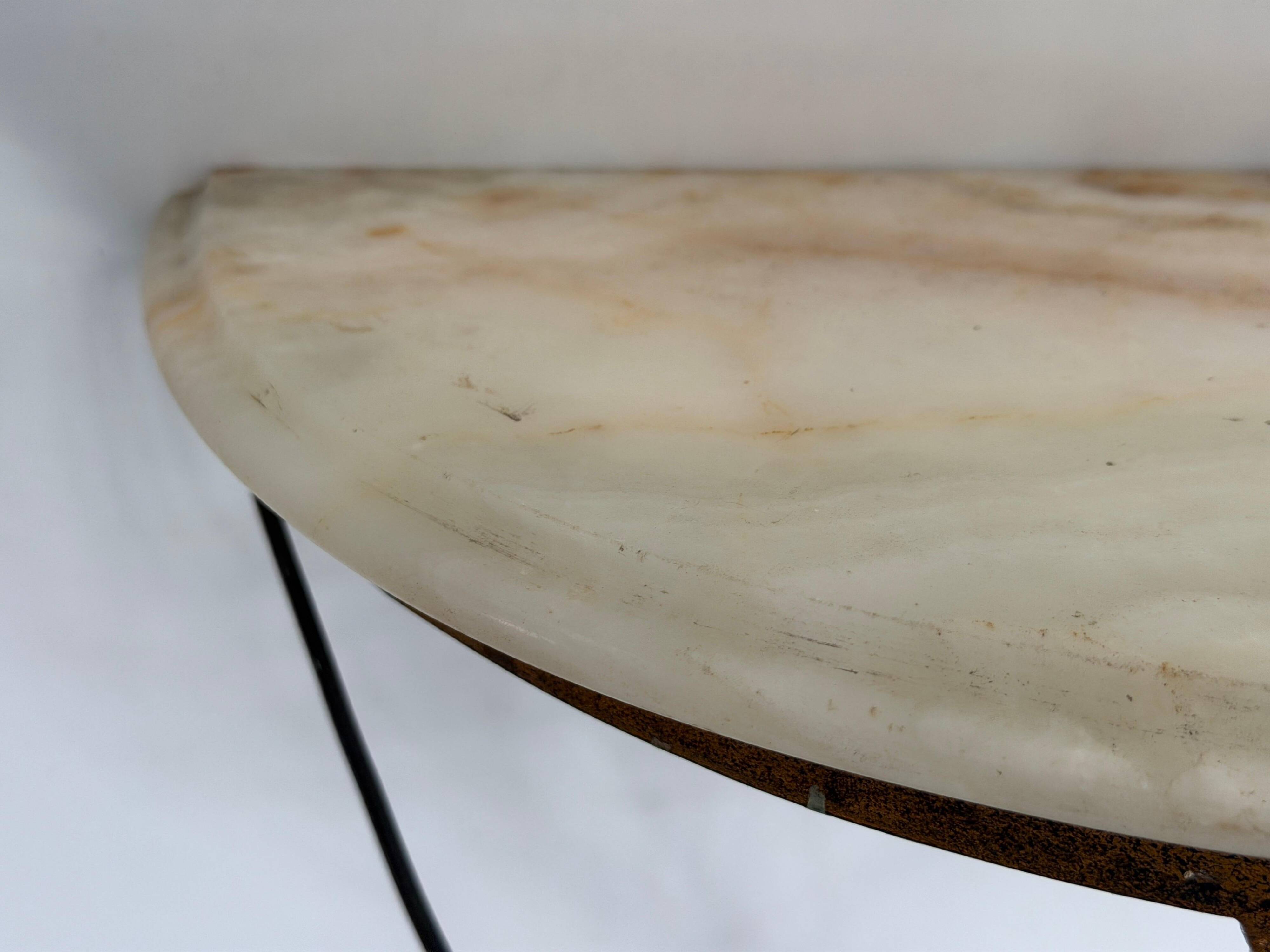 Mid-century floating wall console in wrought iron, 1950, Italy