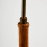 Oak and brass floor lamp